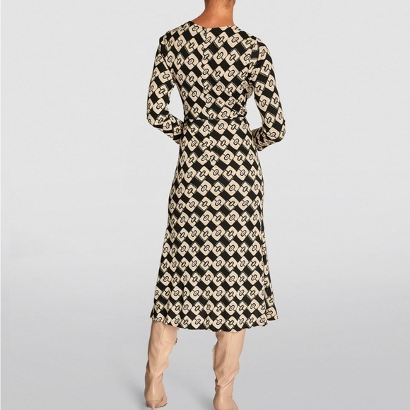 DVF Diane Von Furstenberg Timmy Midi Dress Chain Geometric Print - Picture 2 of 14